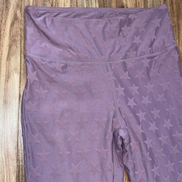 Mono B women’s large leggings high heels waist star pink purple athletic crop - Picture 3 of 8